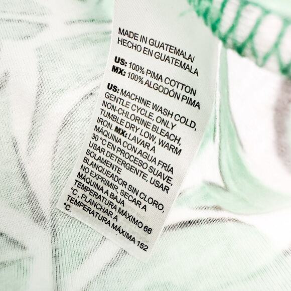 Chico's Green Printed Abstract Palm Graphic Print Short Sleeve Top Size XL - Picture 5 of 5